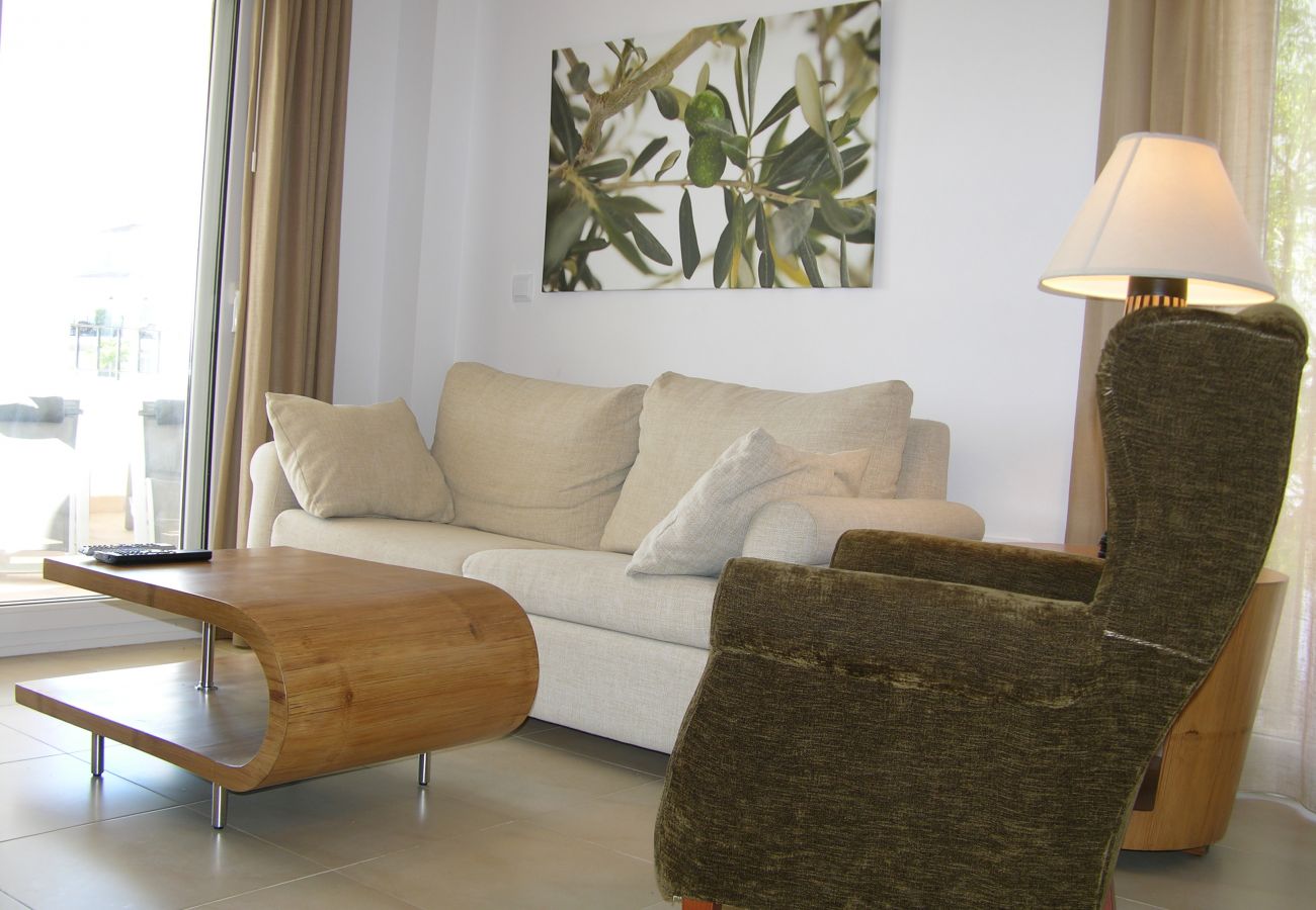 Beautiful living room of Hacienda Riquelme apartment