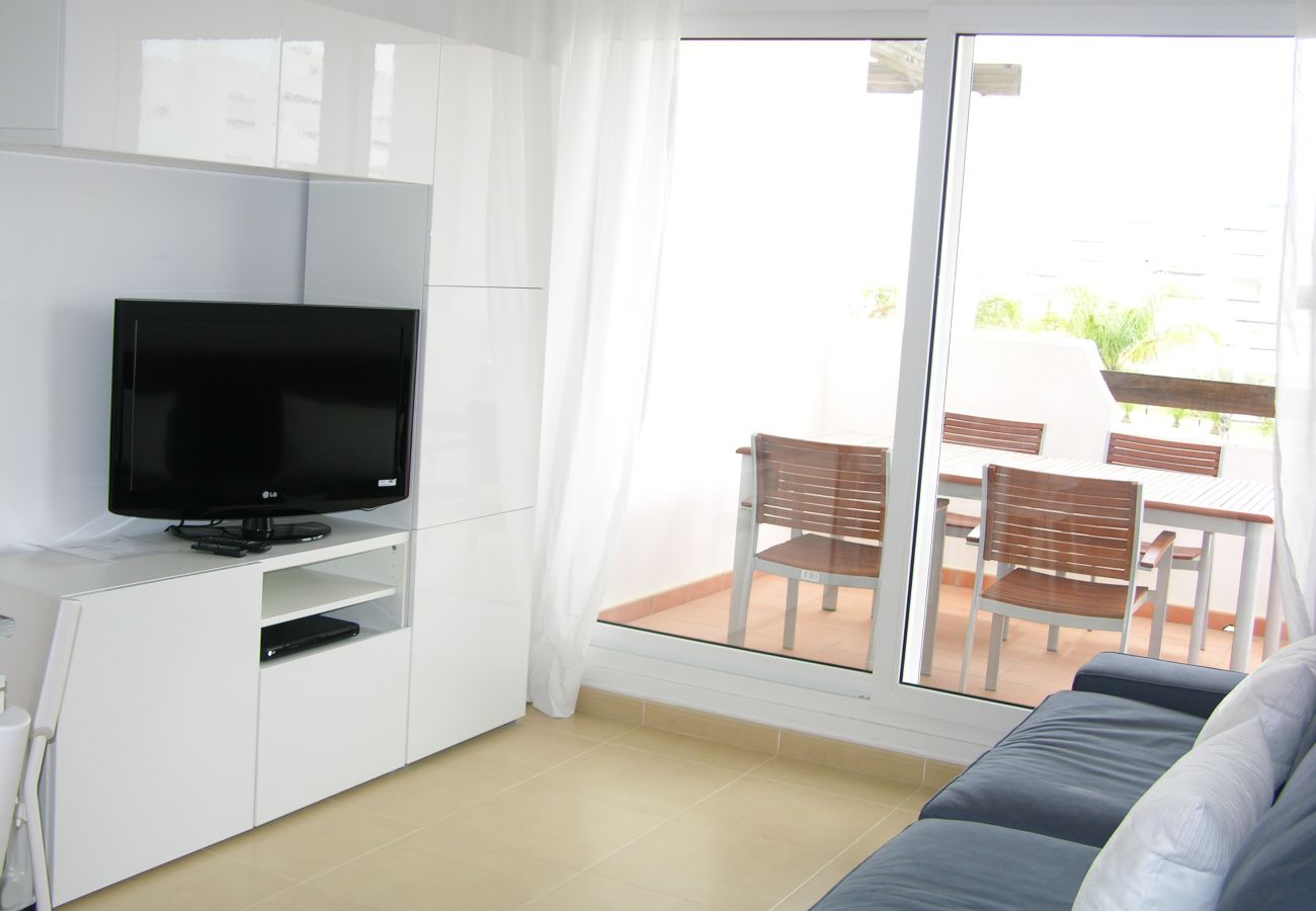 Beautiful living room of Las Terrazas de La Torre Golf apartment